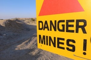 Danger mines Sign