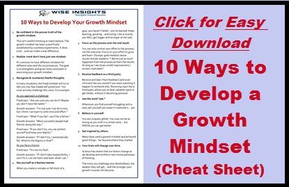 10 ways to develop a growth mindset- downloadable cheat sheet